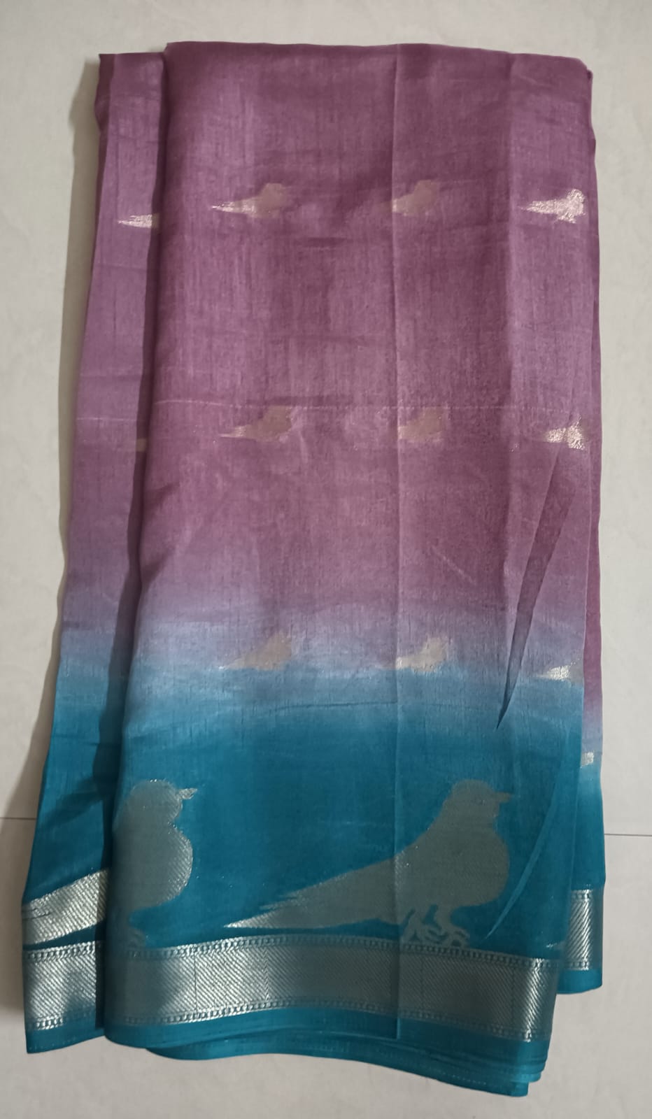 Dola Silk Saree with contrast blouse