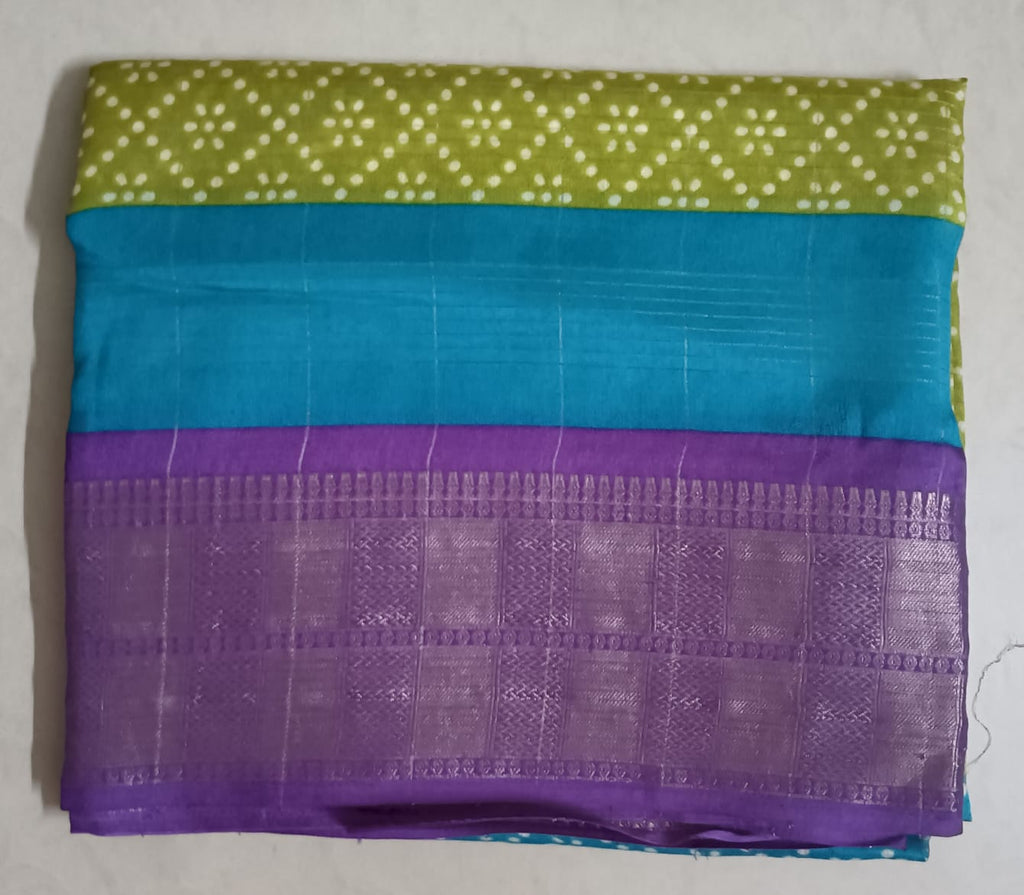 Bandhini Dola Silk Saree with contrast blouse