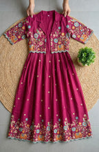 Vichitra Silk Gown With Detachable Jacket