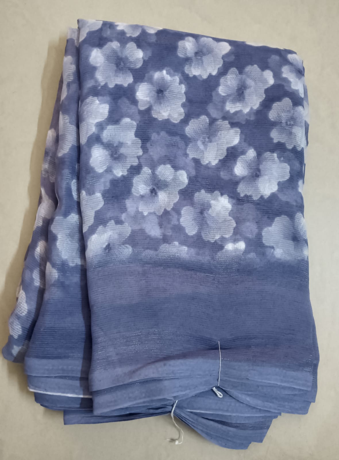 Georgette Rim Zim Saree  with Border Blouse