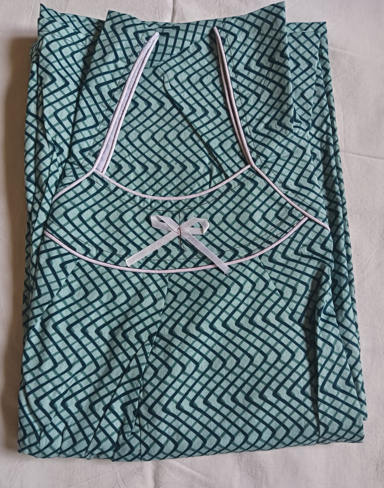 Cotton Pipping Nighty