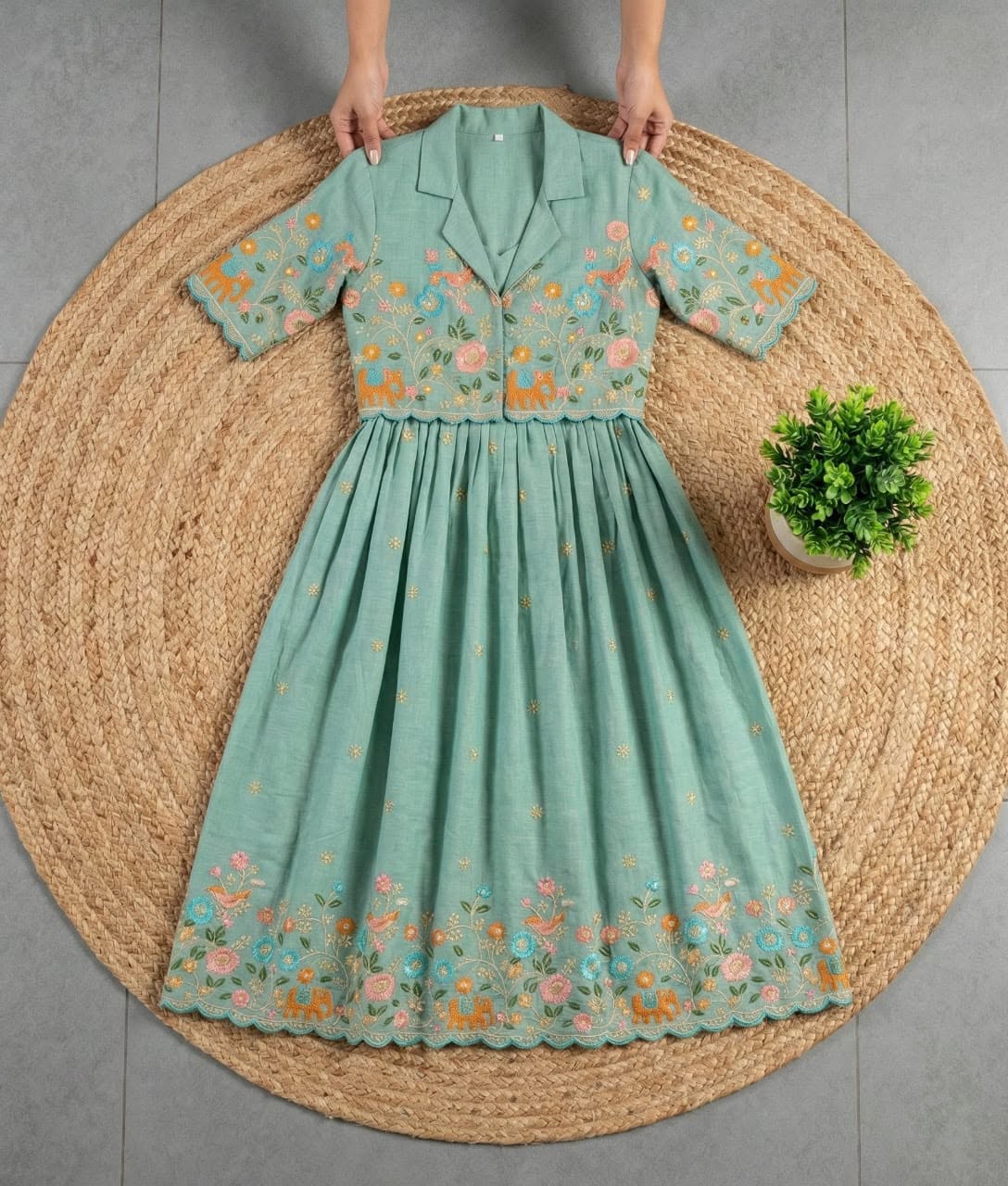 Vichitra Silk Gown With Detachable Jacket