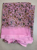 Georgette Rim Zim Saree  with Border Blouse