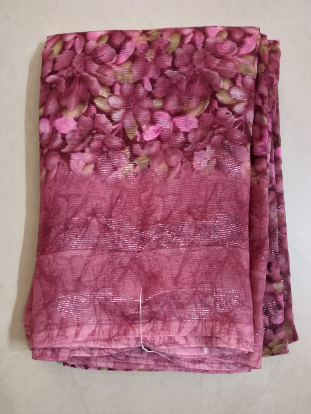 Georgette Rim Zim Saree  with Border Blouse