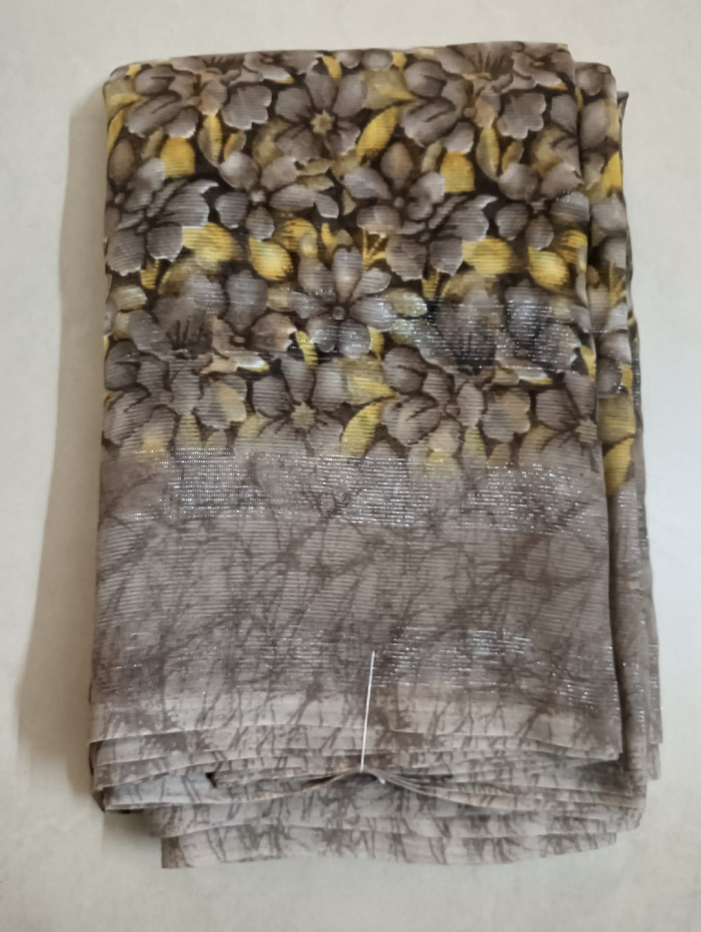 Georgette Rim Zim Saree  with Border Blouse