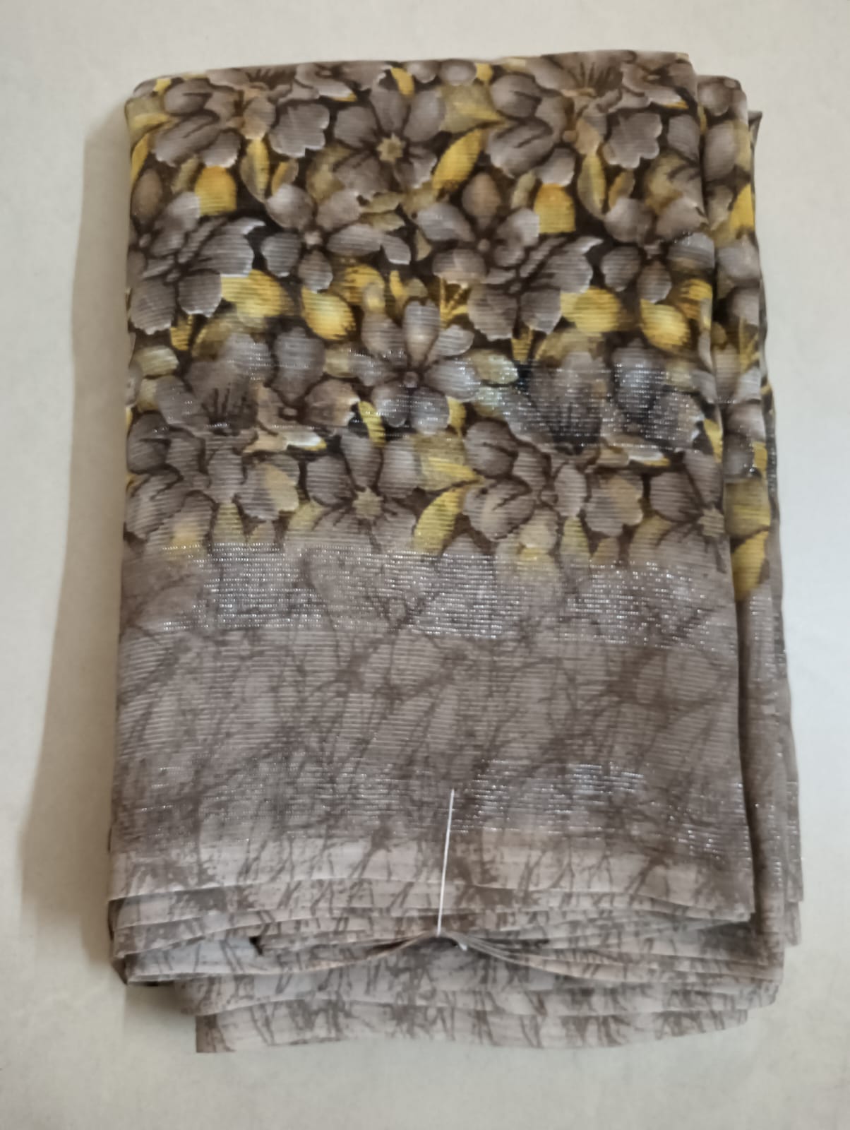 Georgette Rim Zim Saree  with Border Blouse