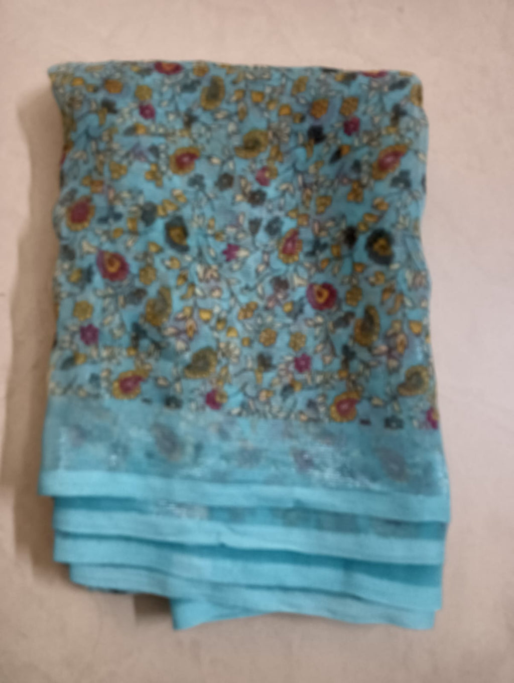 Georgette Rim Zim Saree  with Border Blouse